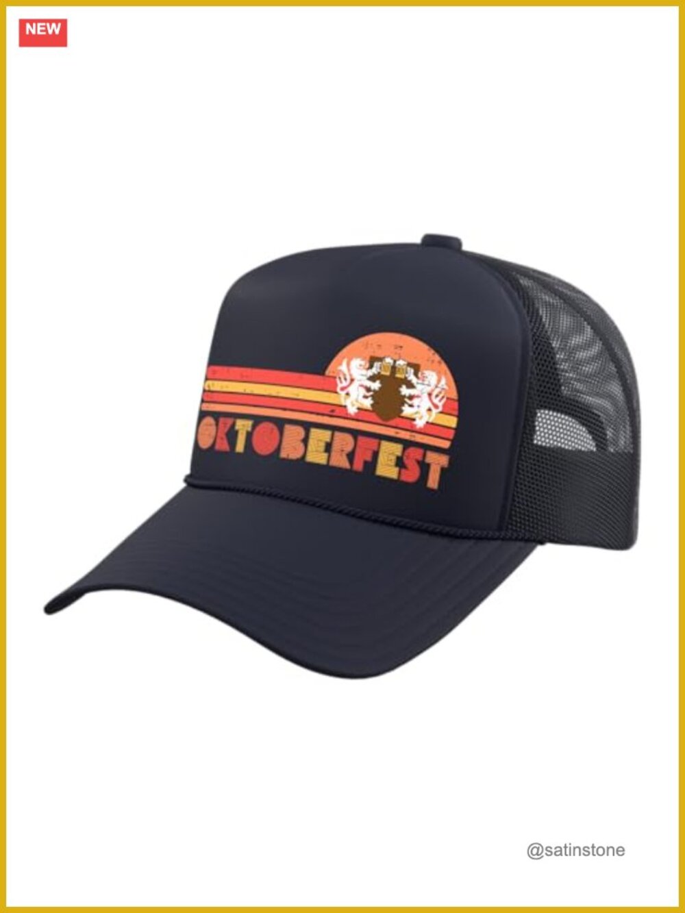 Oktoberfest Crest Retro Trucker Hat Adjustable Mesh Back Unisex